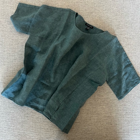 Eileen Fisher Boxy Linen Top - Picture 10 of 11